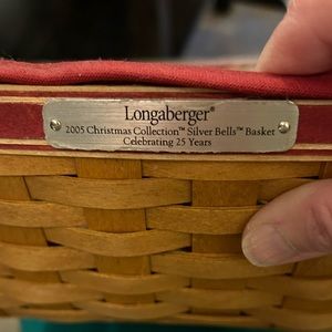 Longaberger 2005 Christmas Collection Silver Bells Basket – Celebrating 25 years